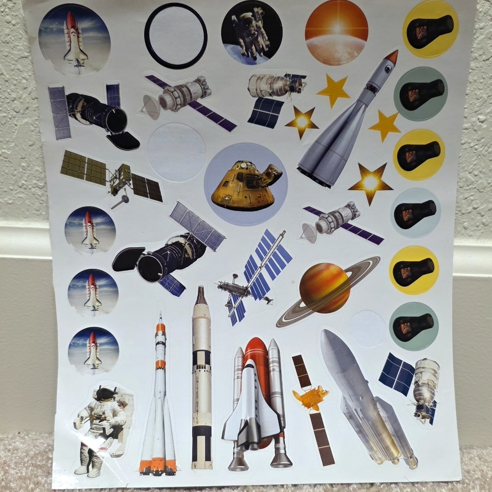 Space Themed Sticker Sheets Set - Picture 6 of 9
